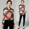 Bluzki damskie Blusones Mujer de Moda 2023 Verano Women Tops Fall Ubrania Europejskie i amerykańskie mody długie rękawie Slim Bluzka