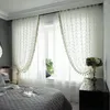 Curtain Soft Transparent Polyester Embroidery White Sheer Curtains Living Room Bedroom Voile Decorative Home Supplies