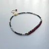 Anklets Lii Ji Garnet Black Spinel Hematite 14K Gold Filled Sparkling Natural Real Stone Handmade Jewelry For Women