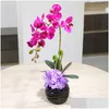 Fiori decorativi ghirlandes di alta qualità tocco farfalla orco set vaso in vaso artificiale ortensia bonsai piante bonsai vaso crea wedding ho dhgtb