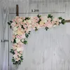 Decoratieve bloemen 1 pc 120 cm bruiloftsboog bloem rij bloemen kunstmatig muur podium achtergrond huis nep -display