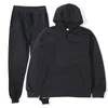 Löpning sätter två stycken set casual fleece tracksuit män kvinnor vinter kvinnor överdimensionerade huva långärmad hoodie sportbyxor lady kostym