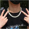 Теннис градуировал хип -хоп ювелирные изделия 12,5 мм теннисного ожерелья Дизайнер Медский мужский браслет из белого циркония
