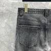 Jeans pour hommes gris foncé hommes H marque haute qualité coton lavé droite Denims pantalons luxe mode décontracté rétro sport hommes pantalons