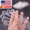 Tuyau en verre de 4 pouces brûleur à mazout épais tuyau d'ongle d'huile brûlant Jumbo concentré grand tube épais outils de cire de paille de Dab pour Dab Rig Bong fumer tuyau EN STOCK USA