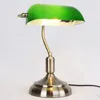 Masa lambaları Geleneksel Antika Yeşil Bankacılar Ofis Masa Lambası Lounge Işık 110V 220V 230V