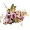 Decoratieve bloemen kunst ambacht milieuvriendelijke echte touch faux rose bloem bruid boeket woonkamer