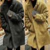 Giacche da uomo Giacca di lana di media lunghezza Nero Moda Casual Strada di alta qualità Sciolto Risvolto caldo Giacca a maniche lunghe Inverno 2023