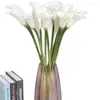 Dekoratif Çiçekler 10 PCS 60cm/23.6 "PU Gerçek Touch Calla Lily Lilies Düğün Noel Süslemeleri için Yapay Bitkiler