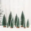 زينة عيد الميلاد الحلي الشجرة الصغيرة الحلي الصغيرة SISAL SISAL الثلج المناظر الطبيعية أشجار أشجار الحرف اليدوية ديكور الطاولة