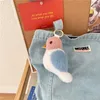 Keychains Pretty Bird Cute Real Sheep Fur Stylish Bag Hanger Keychain Doll Christmas Gift Key Ring