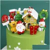 Decora￧￵es de Natal Resina Papai Noel Cupcake Topper Merry for Party Bolo de Festa Home Ano 2022 Drop Deliver