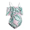 Women's One Piece Maternity Swimsuit Lace Bikini Swimming Quick-drying Beachwear Swimwear Pregnant Women Sexy Halter