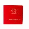 Custom Design Printing Fancy 3D Happy Birthday Greeting Card With 3 Layer Birthday Cake And Candle A372