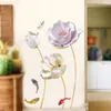 Autocollants de fenêtre Style chinois fleur 3D papier peint mur salon chambre salle de bain décor à la maison décoration affiche