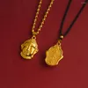 Colliers pendants Collier masculin 24k Gold Hollow Buddhiste ne change pas de couleur Amitabha Pray Faith Women Amulet Jewelry Cadeaux