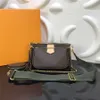 Ulubione torby z wieloma akcesoriami 5PCS L Wzór kwiatowy w stylu skórzany torebki damskie torebki na ramię w torbie crossbody top