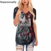 Women's T Shirts Nopersonality Girl Shirt Day Of The Dead Style Fashion Oversized Short Sleeve Top Casual Streetwear Smooth Blouse For Woman