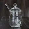 Storage Bottles Transparent Honey Tank Creative Glass Jar With Lid Spiral Stir Bar Kitchen Tanks Seasoning Can