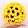 装飾的な花20cm dia yellowひまわりのキスボール天井子供の日のために人工花幼稚園室diy