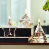 Kerzenhalter kreativer Glas Kerzenlestick Orament Nordic Romantic Simple Modern Household Desktop Rauchlose Butterlampe