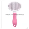 Dog Grooming Tool Self Cleaning Slicker Brush Cat Bunny Pet Shedding Drop Delivery Home Garden Supplies Dhlei