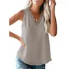 Women's Tanks Summer European And American Bottom Vest T Shirt Women 2023 V-neck Eyelash Lace Sleeveless Blouse