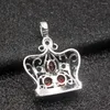 Colares pendentes Hermosa Gentil Greentopaz Red Garnet Silver Color para mulheres Charms Chain Colar 20 polegadas