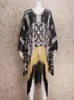 Dames s badkleding edolynsa boho code print kwastje losse jurk casual herfst vakantie wrap vrouwen kleding strand slijtage zwempak cover up a1936 230104