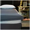 Sheets Sets Natural Mberry Silk Fitted Sheet Luxury Solid Color Real Mattress Er Double Queen Size Elastic Band Bed 220629 Drop De Dh6Cc