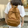 Рюкзак простой твердый цвет женщин ретро -холст студент колледж школа для подростковой девочки Bagkpack Travel рюкзаки