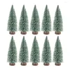 Noel Dekorasyonları Ağaç Ağaçları Mini Dekor Şişe Fırçası Minyatür Kar Tablosu Dekorasyon Masaüstü Küçük Çam Sisal Yapay Parti Beyaz