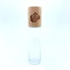 Storage Bottles Jars Rose Quartz Roller Bottle Pink Glass Essential Oil Natural Bamboo Lid Pattern Crystal Gemstone 10Pcs Drop Del Dho0A