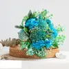 装飾的な花バーガンディ牡丹ユーカリ混合結婚式の花束手作りの人工フェイク素朴な装飾