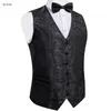 Men's Vests Formal Party Wedding Men Tuxedo Waistcoat Black Paisley Men's Suit Vest Classic Blazer Bow Tie Pocket Square Set Man