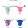 Caleçon Hommes Sexy Taille Basse Jockstrap Glace Soie Bulge Pouch T-back G-string Short String Slip Sous-Vêtements