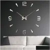 Wall Clocks Large Acrylic Mirror 3D Stickers Unique Batteryoperated Watch Decal Decorative Digital Decoration Ecofriendly Clock Drop Dhagv