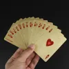 55pcs Box Poker Waterdichte speelkaarten Set Pure Color Golden Poker Card Sets Classic Magic Tricks Tool Board Game High Quality288r