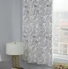 Curtain Cotton Fabric Curtains American Style White Leaves Printed Half Blackout Bedroom Living Room Kitchen Window Decor
