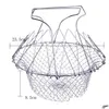 Other Kitchen Tools Mtifunction 201 Foldable Steam Rinse Strain Fried Basket Strainer Net Cooking Dry Fruit Drop Delivery Home Garde Dhybh