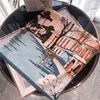 스카프 디자이너 타운 타운 패션 인쇄 모방 실크 스퀘어 스카프 숄 여성 파울 라드 팜메 여행 의류 액세서리