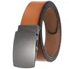 Cinture Cintura in pelle da uomo vintage Tendenza alla moda Cintura in jeans versatile e semplice Cinturino in pelle con fibbia automatica in pelle bovina di alta qualità