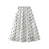 تنورات Wave Point Cloud Yarn Skirt Women 2023 Summer A-LID LING LING POMFRET SKIRED SKIR