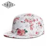 Snapbacks PANGKB Marque chapeaux de soleil PARIS 5 PANEL CAP blanc rose fleur adulte en plein air casquette de baseball sport snapback chapeau pour hommes femmes 0105