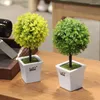 Flores decorativas Bola de capim pequeno Bonsai Creative Green em vaso artificial de plantas de plantas de jardinagem maconha Cultura Decorate Decoração de casa