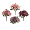 Decorative Flowers Retro Style Artificial Peony Bouquet Arrangement Floral Ornament Centerpiece For Ceremony Wedding