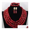 Earrings Necklace Cream White African Costume Jewelry Set Beauty Coral Beads Wedding For Woman Cnr444 Drop Delivery Sets Dhfnl