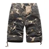 Shorts masculins Coton d'été Camouflage de cargaison militaire Camouflage Multi-poche Homme Armée bermudas décontractée masculin plus taille 40