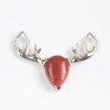 Yowost Natural Tigers Eye Opal ￤delstenar Pendant Deer Head Shaped Animal Charm Trendy Men Women Reiki Jewellery Accessories Bn519