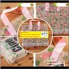 Sacchetti per la spesa in plastica trasparente con manico Confezione regalo per boutique Floreale rosa stampato Grande carino 5 taglie Lz1177 Bmz5J Qatd0